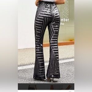 Sequin bell bottom pants